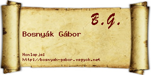 Bosnyák Gábor névjegykártya