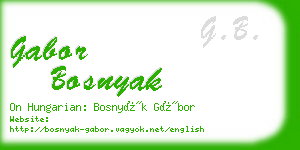 gabor bosnyak business card